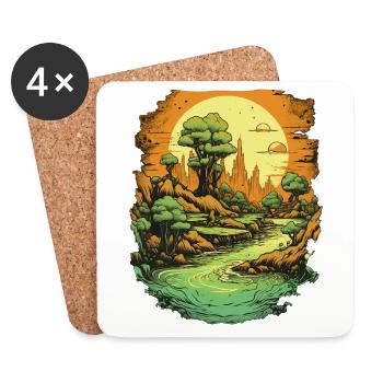 Landscape - Coasters (set of 4) - white - Front