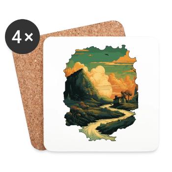 Landscape - Coasters (set of 4) - white - Front