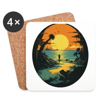 Strand - Untersetzer (4er-Set) - Weiß - Vorne