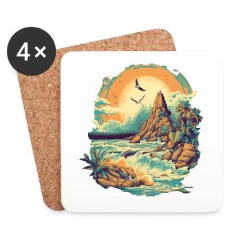 Beach - Coasters (set of 4) - white - Front