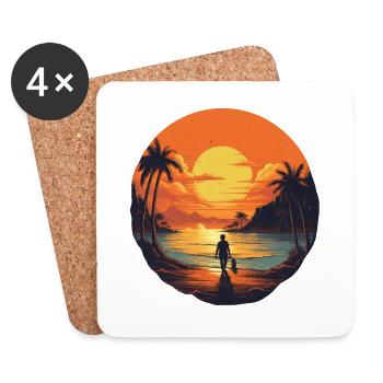 Strand - Untersetzer (4er-Set) - Weiß - Vorne