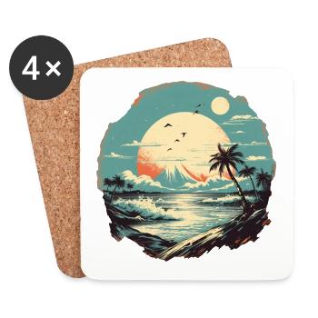 Strand - Untersetzer (4er-Set) - Weiß - Vorne