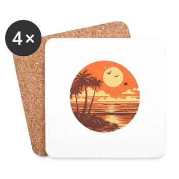 Beach - Coasters (set of 4) - white - Front