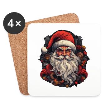 Weihnachtsmann - Untersetzer (4er-Set) - Weiß - Vorne