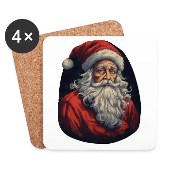 Weihnachtsmann - Untersetzer (4er-Set) - Weiß - Vorne