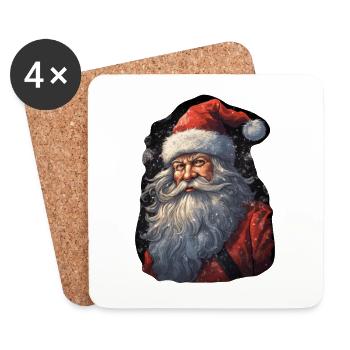 Weihnachtsmann - Untersetzer (4er-Set) - Weiß - Vorne