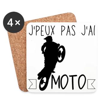 J peux pas j ai moto - Dessous de verre (lot de 4) - blanc - Devant