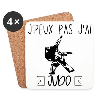 J Peux Pas J Ai Judo - Dessous de verre (lot de 4) - blanc - Devant