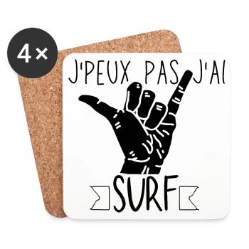 J Peux Pas J ai surf - Dessous de verre (lot de 4) - blanc - Devant