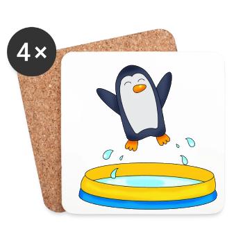 Plansch Pinguin - Untersetzer (4er-Set) - Weiß - Vorne