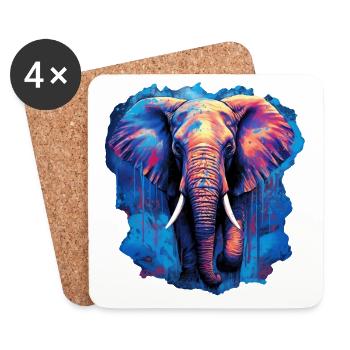 Elephant - Coasters (set of 4) - white - Front