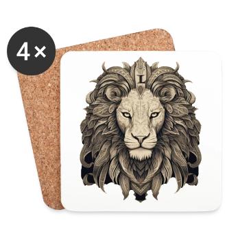 Lion - Coasters (set of 4) - white - Front