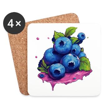 Blueberry - Coasters (set of 4) - white - Front