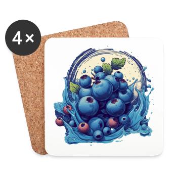 Blaubeere - Untersetzer (4er-Set) - Weiß - Vorne