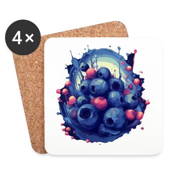 Blaubeere - Untersetzer (4er-Set) - Weiß - Vorne