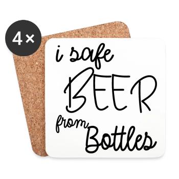 i safe BEER from Bottles - Untersetzer (4er-Set) - Weiß - Vorne
