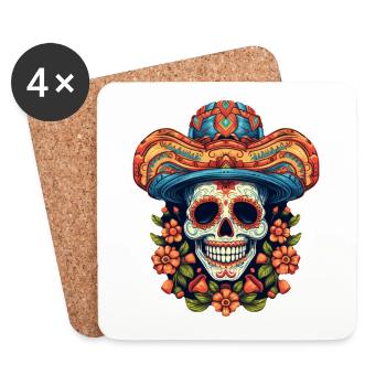 Cinco de Mayo Skull - Coasters (set of 4) - white - Front