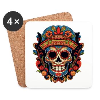 Cinco de Mayo Skull - Coasters (set of 4) - white - Front