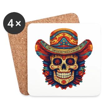 Cinco de Mayo Skull - Coasters (set of 4) - white - Front