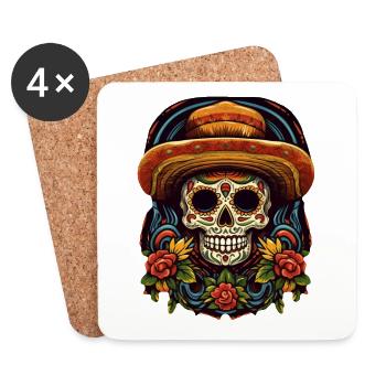 Cinco de Mayo Skull - Coasters (set of 4) - white - Front