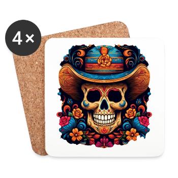 Cinco de Mayo Skull - Coasters (set of 4) - white - Front