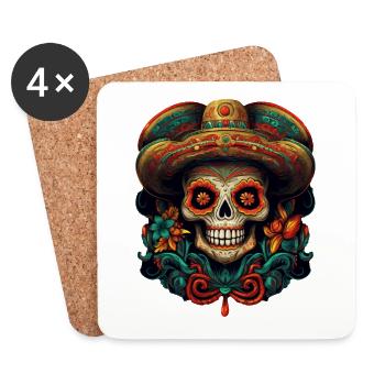 Cinco de Mayo Skull - Coasters (set of 4) - white - Front