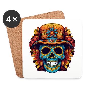 Cinco de Mayo Skull - Coasters (set of 4) - white - Front