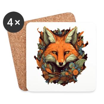 Fox - Coasters (set of 4) - white - Front