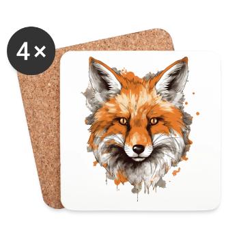 Fox - Coasters (set of 4) - white - Front