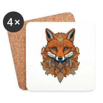 Fuchs - Untersetzer (4er-Set) - Weiß - Vorne
