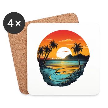 Beach - Coasters (set of 4) - white - Front