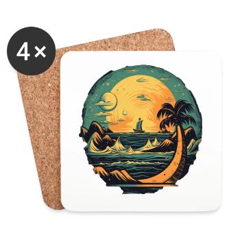 Beach - Coasters (set of 4) - white - Front