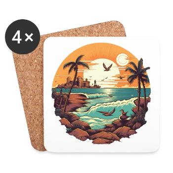 Strand - Untersetzer (4er-Set) - Weiß - Vorne