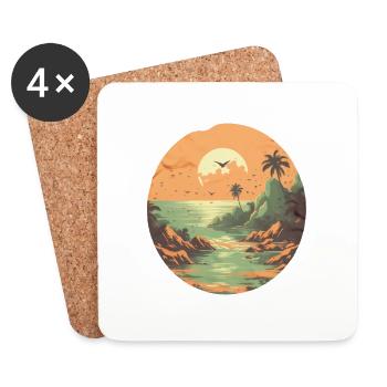 Beach - Coasters (set of 4) - white - Front