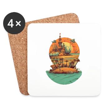 Strand - Untersetzer (4er-Set) - Weiß - Vorne