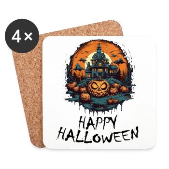 Halloween - Joyeux Halloween - Dessous de verre (lot de 4) - blanc - Devant