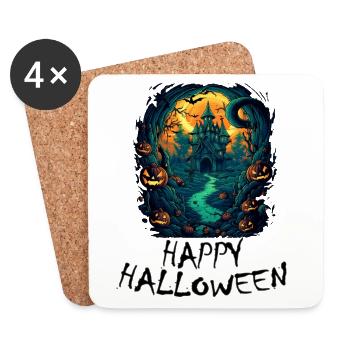 Halloween - Joyeux Halloween - Dessous de verre (lot de 4) - blanc - Devant