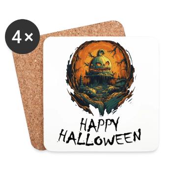 Halloween - Joyeux Halloween - Dessous de verre (lot de 4) - blanc - Devant