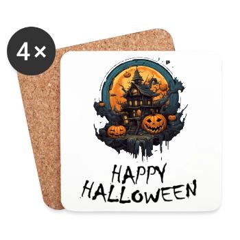 Halloween - Joyeux Halloween - Dessous de verre (lot de 4) - blanc - Devant