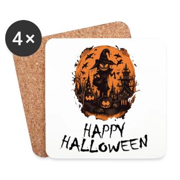 Halloween - Joyeux Halloween - Dessous de verre (lot de 4) - blanc - Devant