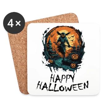 Halloween - Joyeux Halloween - Dessous de verre (lot de 4) - blanc - Devant