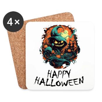 Halloween - Joyeux Halloween - Dessous de verre (lot de 4) - blanc - Devant
