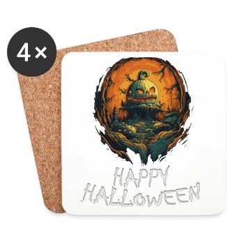 Halloween - Happy Halloween - Coasters (set of 4) - white - Front