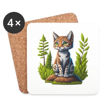 Kleiner Luchs - Untersetzer (4er-Set) - Weiß - Vorne