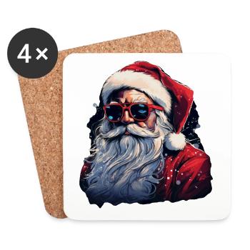 Père Noël - Dessous de verre (lot de 4) - blanc - Devant