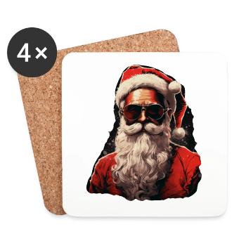 Père Noël - Dessous de verre (lot de 4) - blanc - Devant