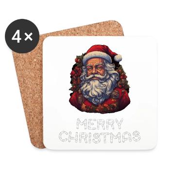 Père Noël - Marry Christmas - Dessous de verre (lot de 4) - blanc - Devant