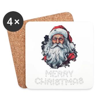 Père Noël - Marry Christmas - Dessous de verre (lot de 4) - blanc - Devant
