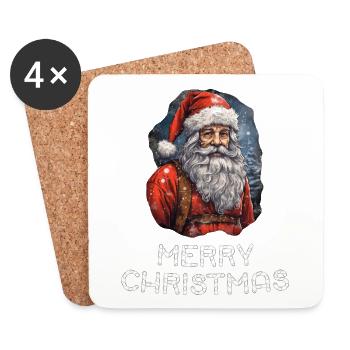 Père Noël - Marry Christmas - Dessous de verre (lot de 4) - blanc - Devant