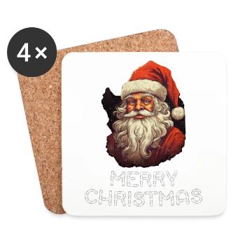 Père Noël - Marry Christmas - Dessous de verre (lot de 4) - blanc - Devant